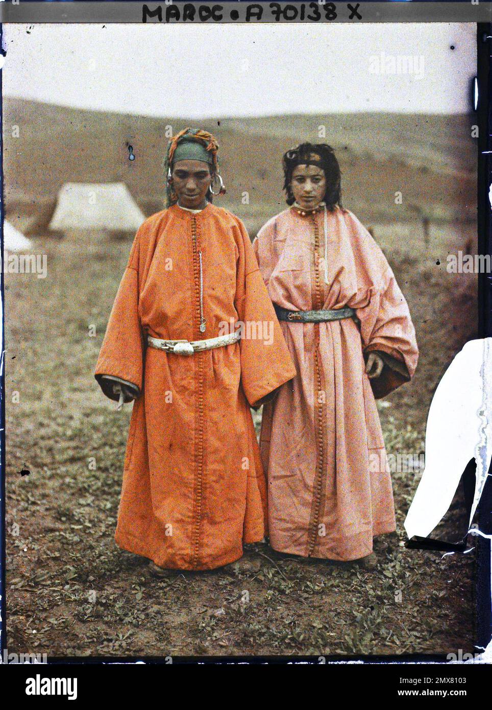 Sidi-Kacem, Maroc deux femmes, probablement juives , 1912-1913 - Maroc - Stéphane Passet - (décembre -janvier) Banque D'Images