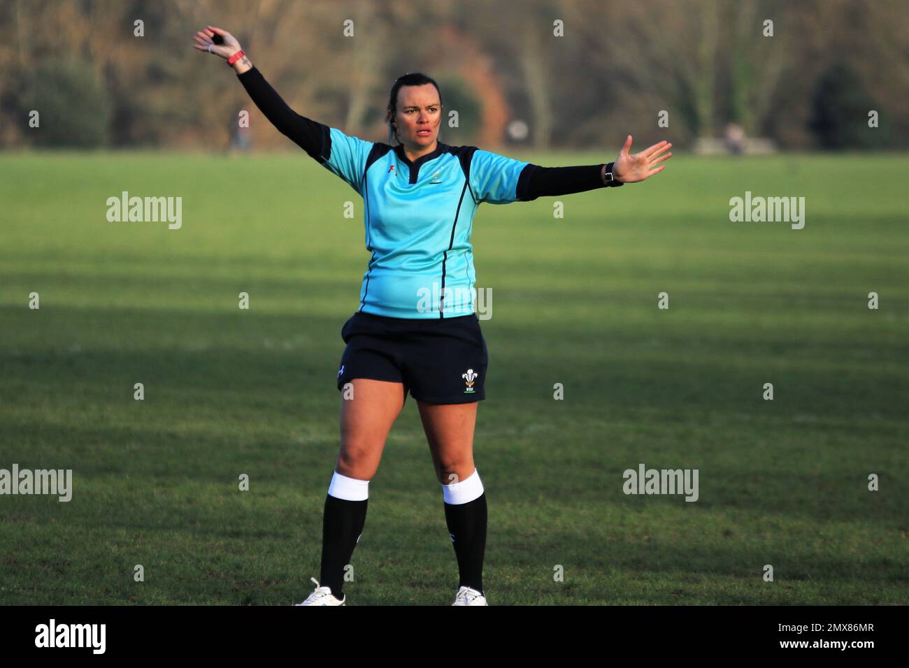 Bianca Zietsman - arbitre gallois de rugby en action Banque D'Images