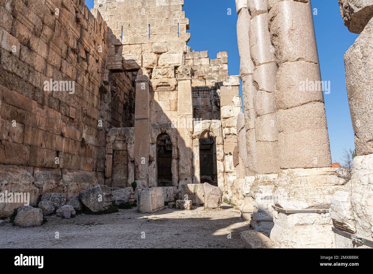 Le complexe du temple romain de Baalbek, Liban Banque D'Images