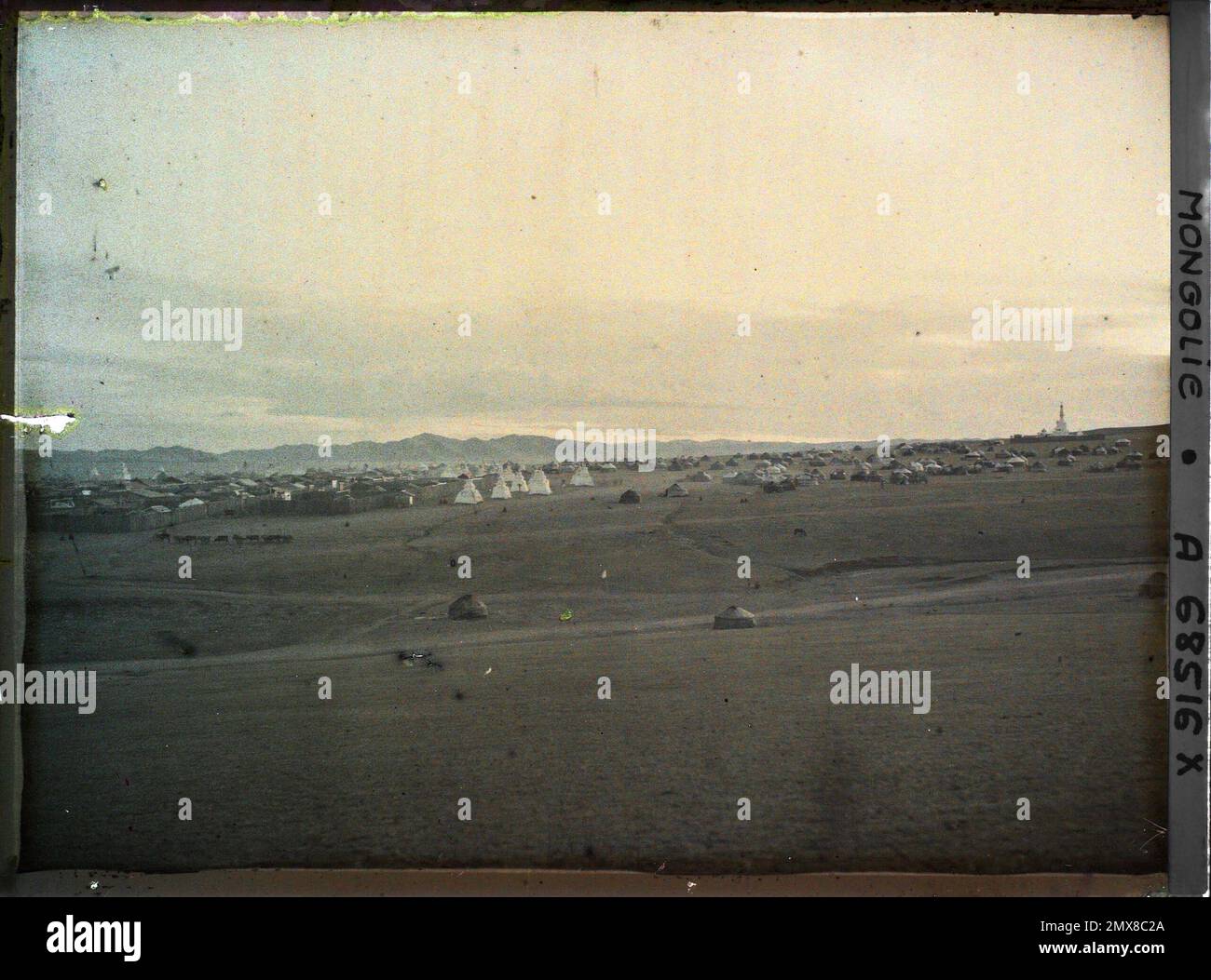 Orga, Mongolie vue panoramique de l'extrémité ouest de Baruun Khüree ou Gandantegchinlin, la ville des Lamas , 1913 - Mongolie - Stéphane Passet - (6-25 juillet) Banque D'Images