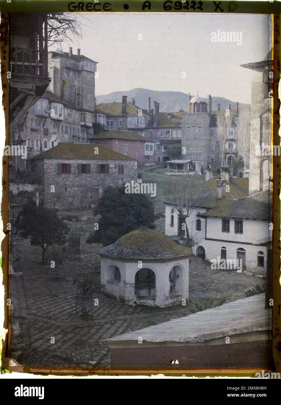 Le monastère de Vatopedi, Grèce , 1918 - Grèce - Fernand Cuville - (septembre) Banque D'Images