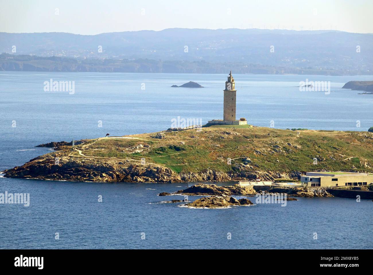 Phare, La Corogne est une ville et une municipalité de Galice, Espagne. A Coruña est la ville la plus peuplée de Galice et la deuxième plus peuplée de munici Banque D'Images