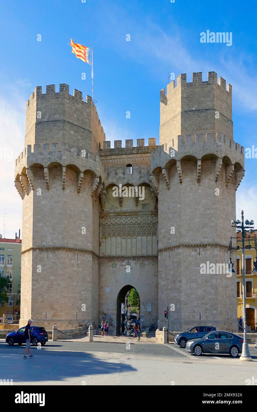 Torres (Tours) de quart Valencia est la capitale de la communauté autonome de Valence et la troisième commune la plus peuplée d'Espagne Banque D'Images
