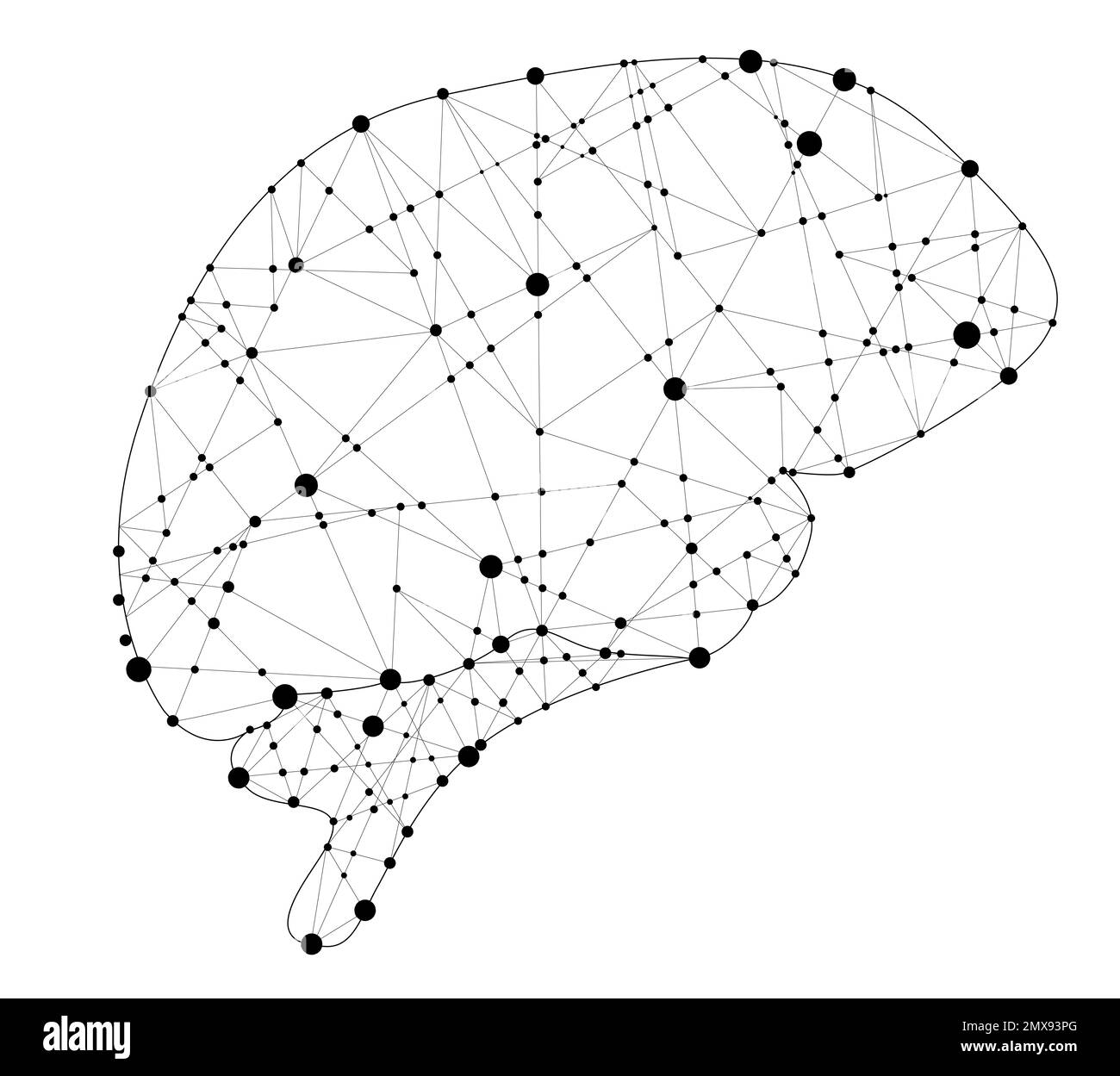 Illustration du cerveau humain sur fond blanc Banque D'Images