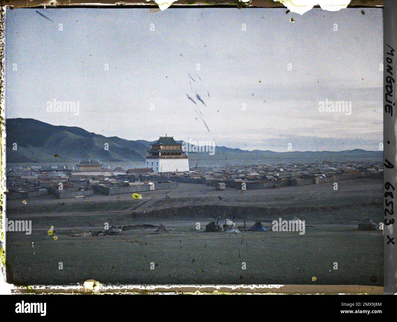Orga, Mongolie vue panoramique de Baruun Khüree ou Gandantegchinlin, la ville de lamas , 1913 - Mongolie - Stéphane Passet - (6-25 juillet) Banque D'Images