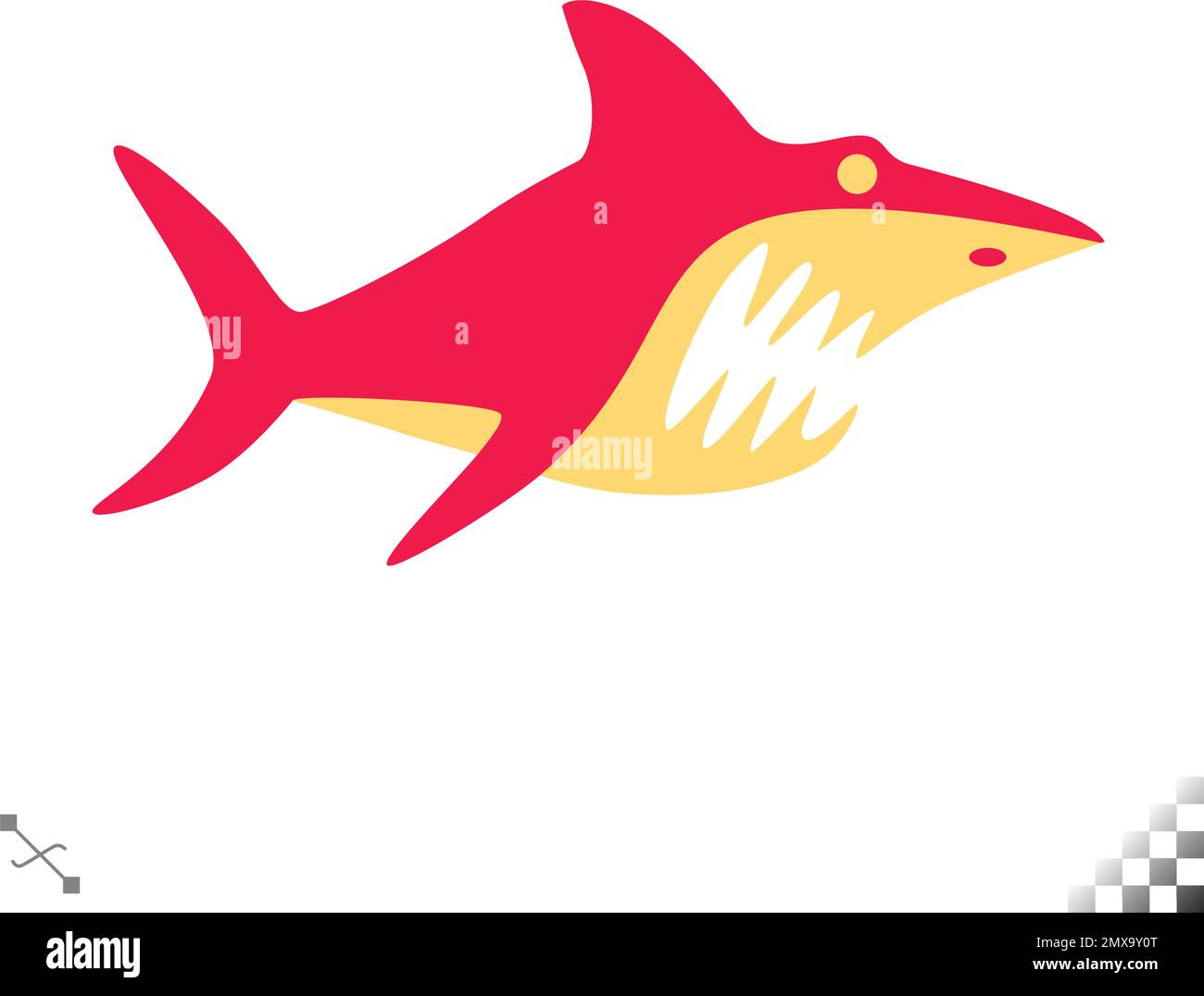 requin agressif plat simple Illustration de Vecteur