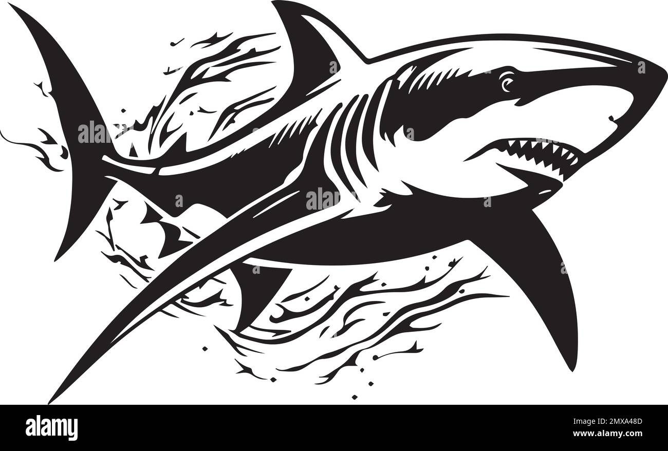 Logo Shark Swimming in the Air Illustration de Vecteur