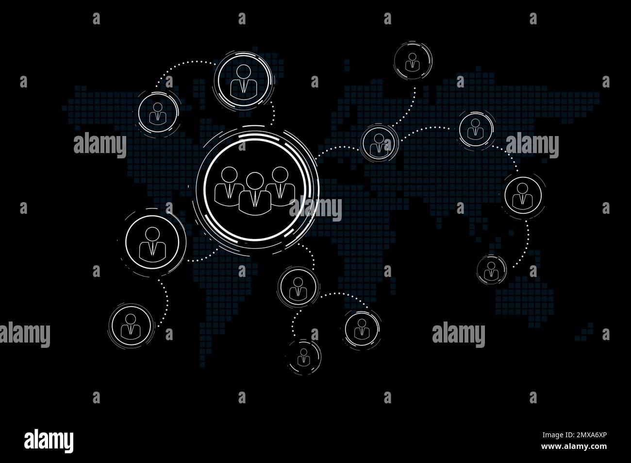 Personnes debout sur la carte du monde Banque de photographies et d ...