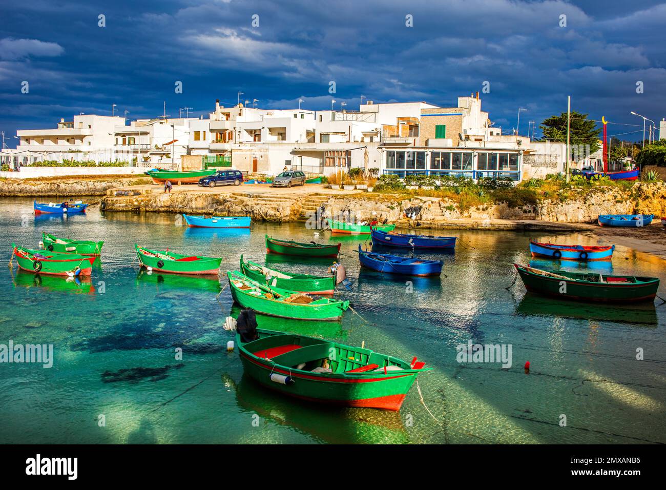 Port de pêche, San Vito, Puglia, San Vito, Puglia, Italie Banque D'Images