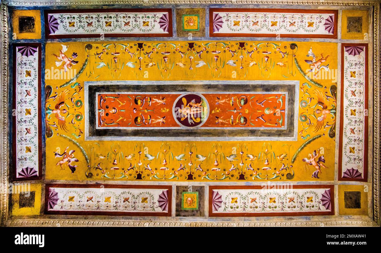 Décoration de plafond artistique, Palazzo te, palais de plaisir, Mantua, Lombardie, Italie, Mantua, Lombardie, Italie Banque D'Images