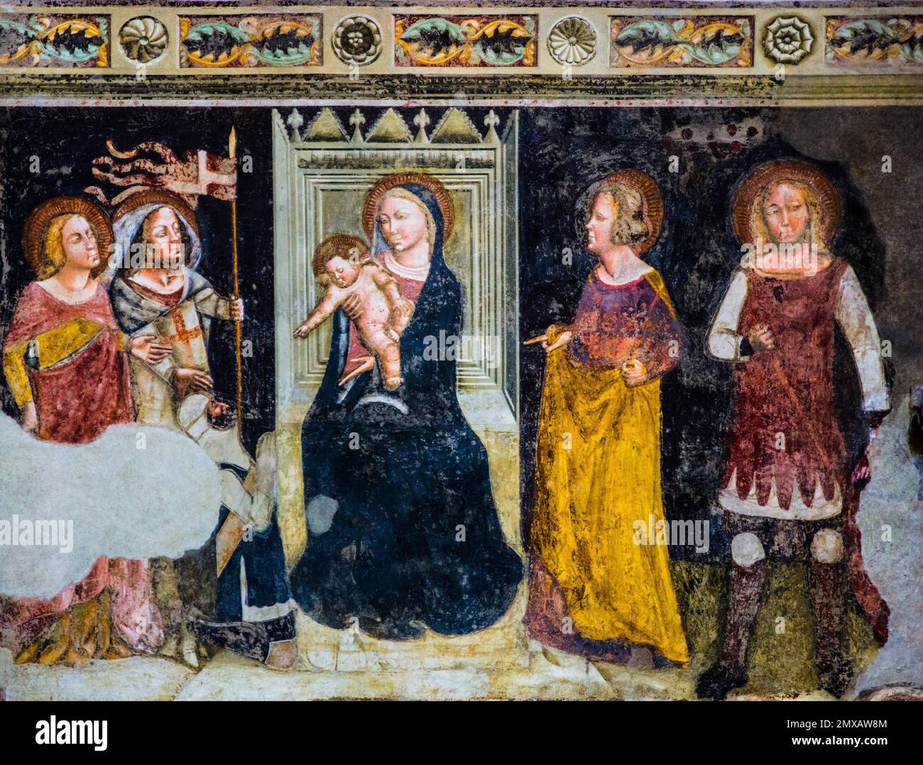 Fresque, Basilica di Sant' Anastasia, ca. 1290, gothique italien, Vérone avec vieille ville médiévale, gothique italien, ca. 1290, Vénétie, Italie, Vérone Banque D'Images