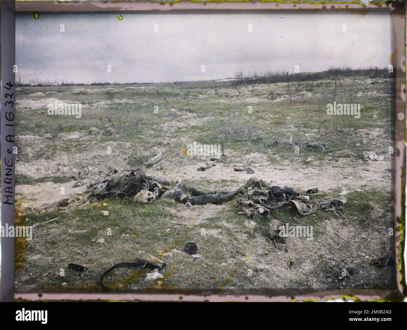 Environs de Reims, Marne, Champagne, France fort de la Pompelle , 1919 - régions dévastées, Marne, Aisne - Paul Castelnau - (février -mars) Banque D'Images