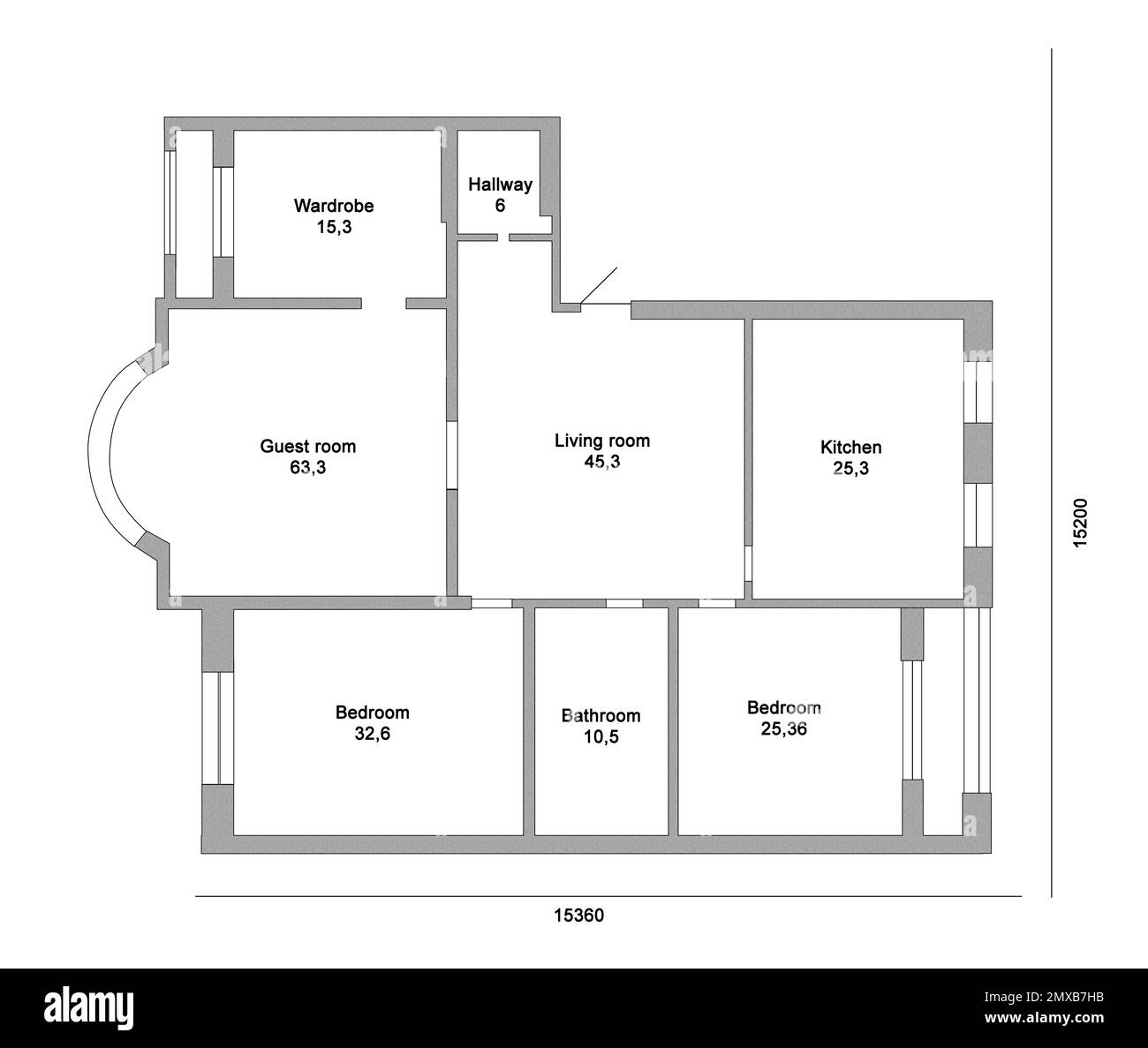Maison d'architecture sur fond blanc. Illustration Banque D'Images