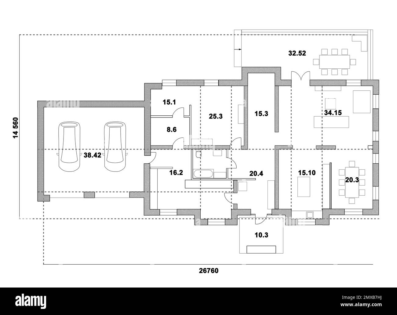 Maison d'architecture sur fond blanc. Illustration Banque D'Images