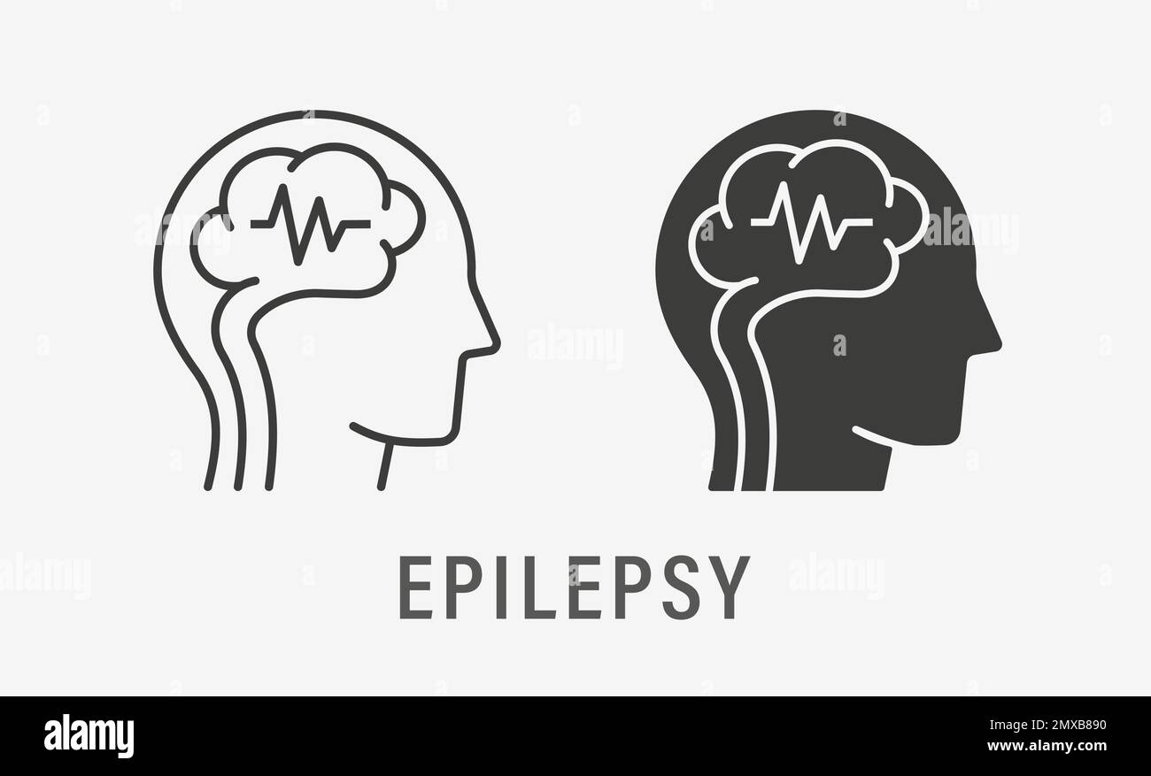 Icônes d'épilepsie sur fond blanc. Illustration vectorielle. Illustration de Vecteur
