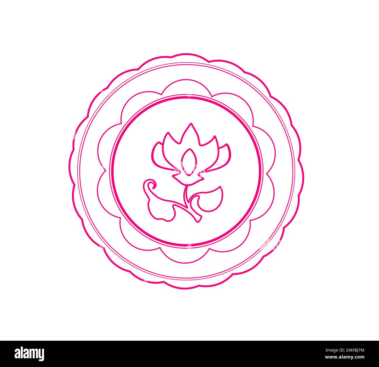 Joint de cire rose avec fleur sur fond blanc Banque D'Images