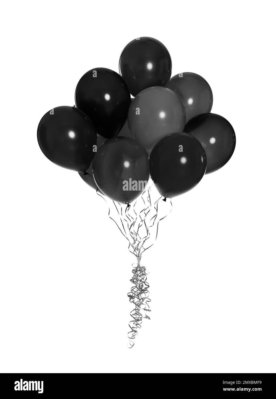 Concept du Vendredi fou. Bouquet de ballons sur fond blanc Banque D'Images