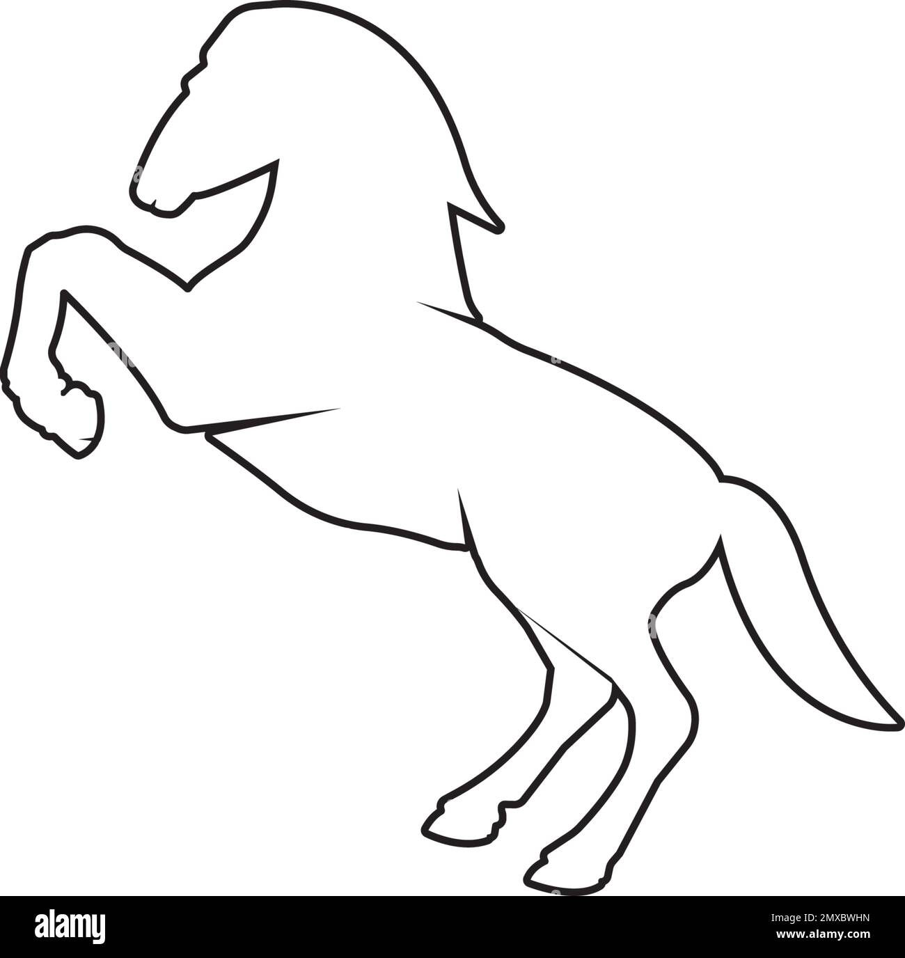 Modèle d'illustration de la conception vectorielle du logo Horse. Illustration de Vecteur