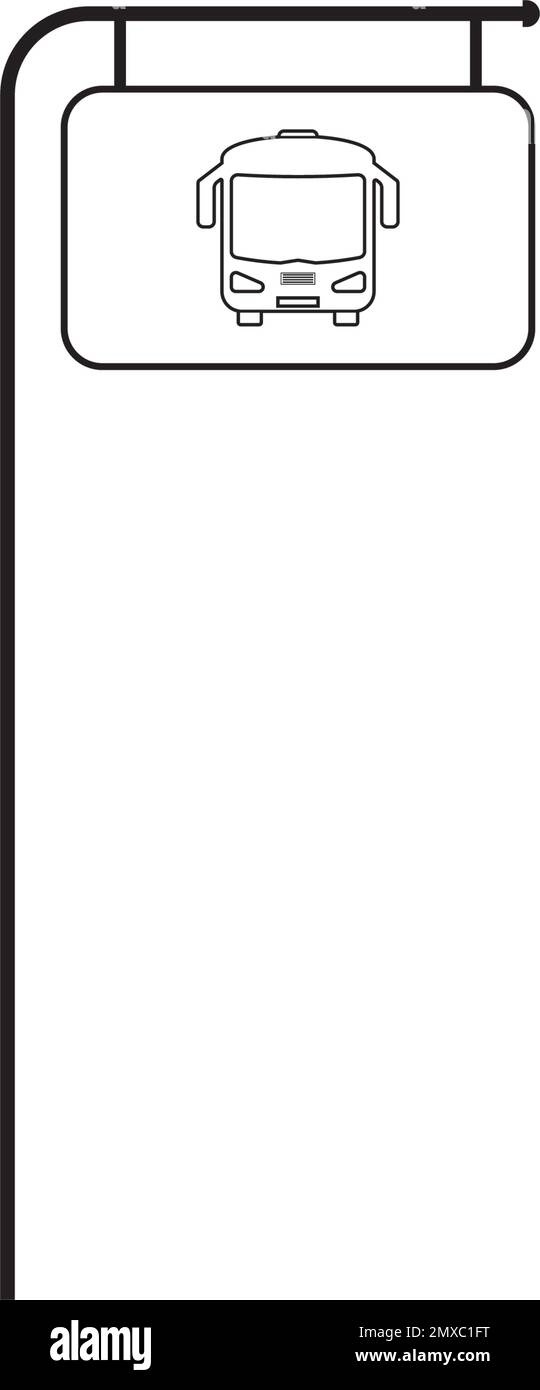 Icône d'arrêt de bus symbole vectoriel illustration conception. Illustration de Vecteur