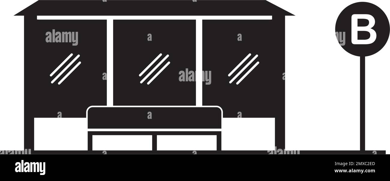 Icône d'arrêt de bus symbole vectoriel illustration conception. Illustration de Vecteur