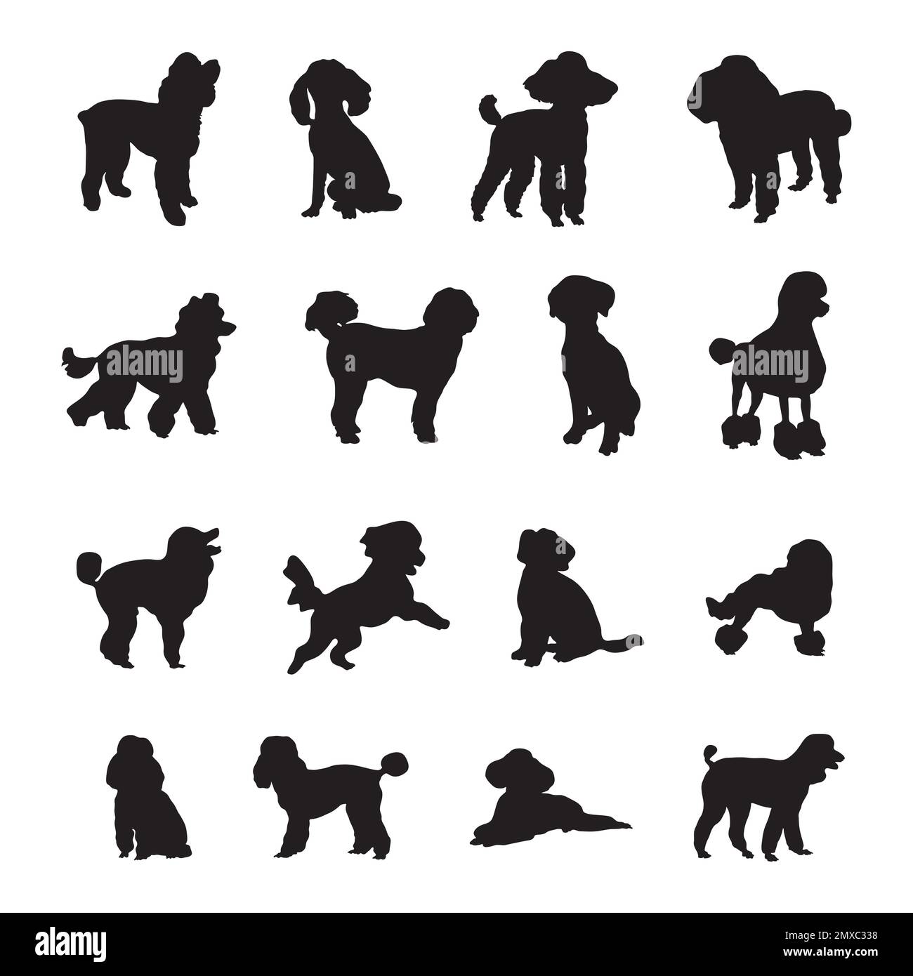 Silhouettes pour chiens, collection de silhouettes pour chiens. Illustration de Vecteur