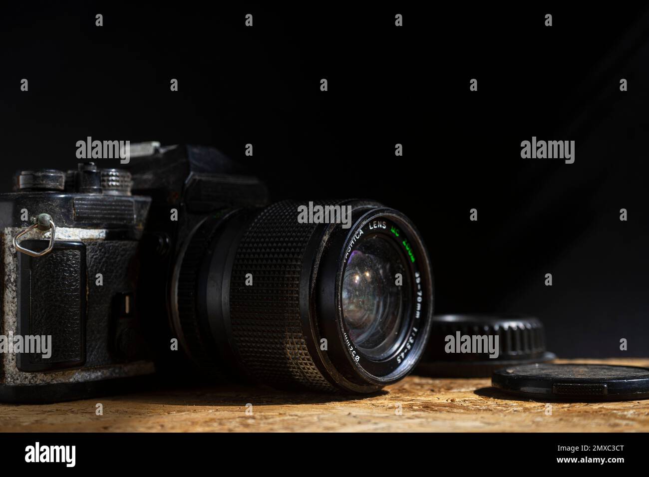 Caméra analogique avec espace de copie pour remplir le texte Banque D'Images