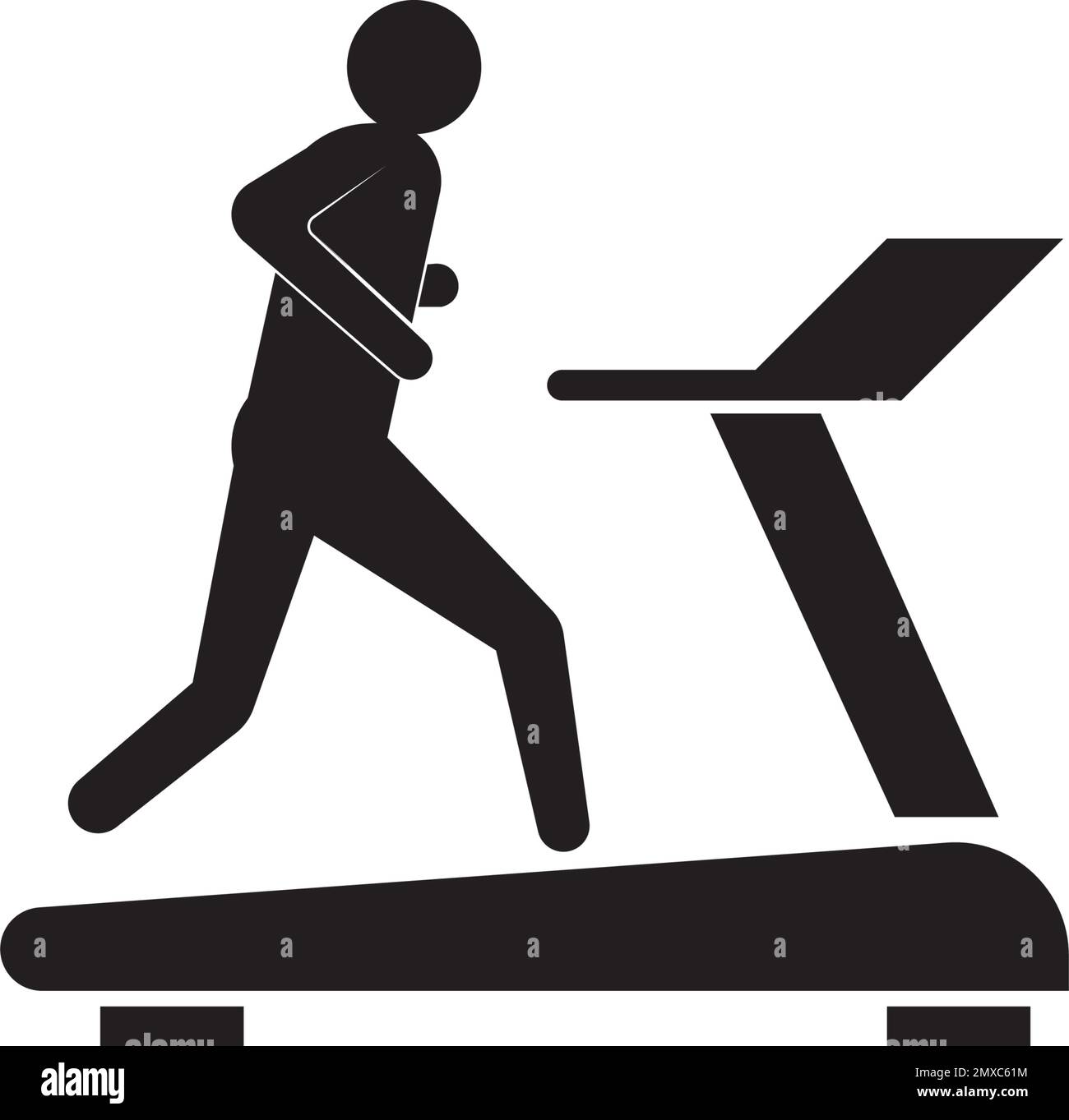 Homme sur tapis roulant élément dans le style simple plat sur fond blanc Illustration de Vecteur