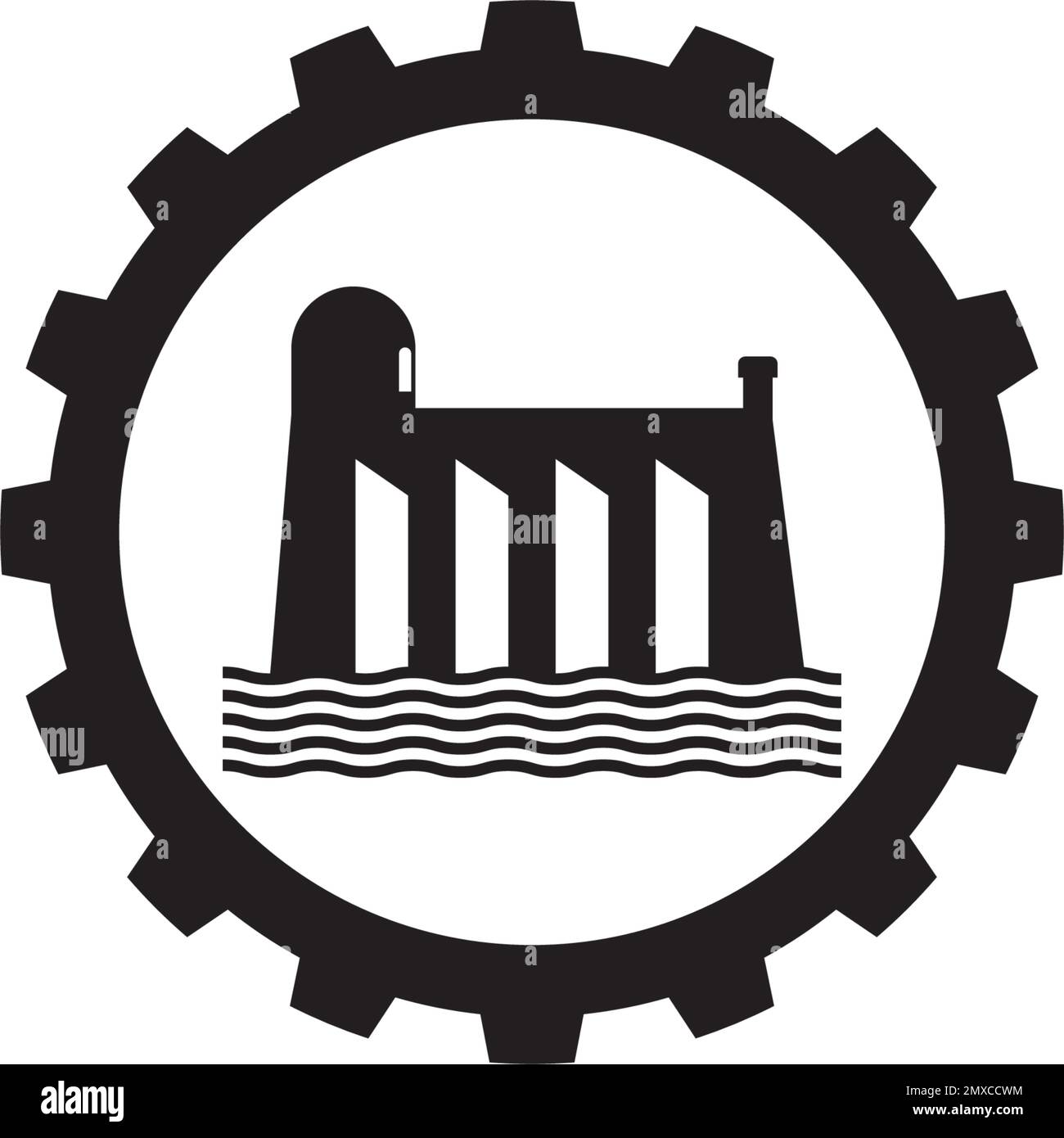 Symbole de dessin d'illustration vectorielle du logo Water Dam. Illustration de Vecteur