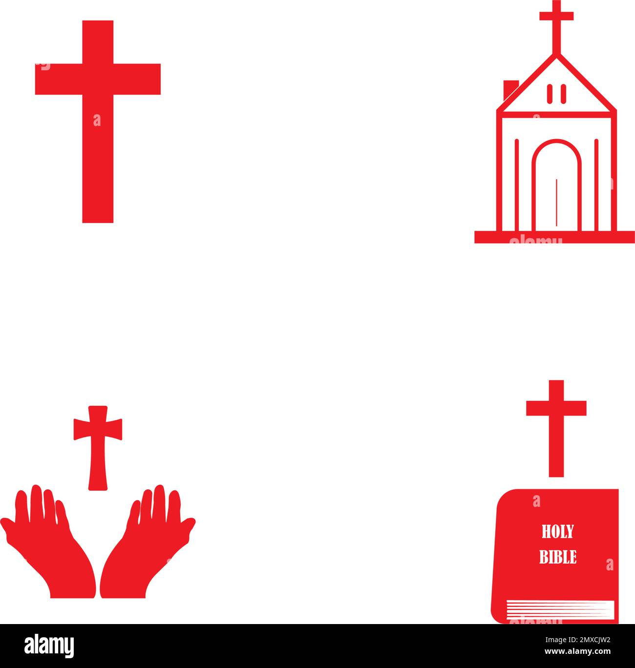 Symbole de croix chrétienne, modèle de conception d'illustration vectorielle. Illustration de Vecteur