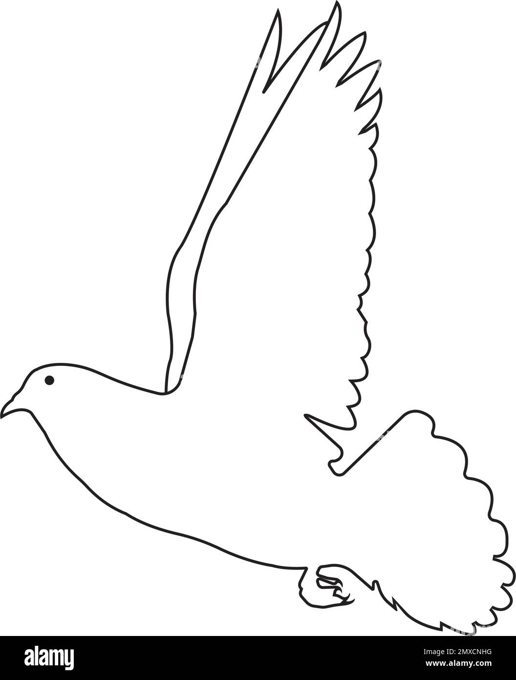 Motif d'illustration de l'icône représentant un vecteur de silhouette Pigeon Illustration de Vecteur