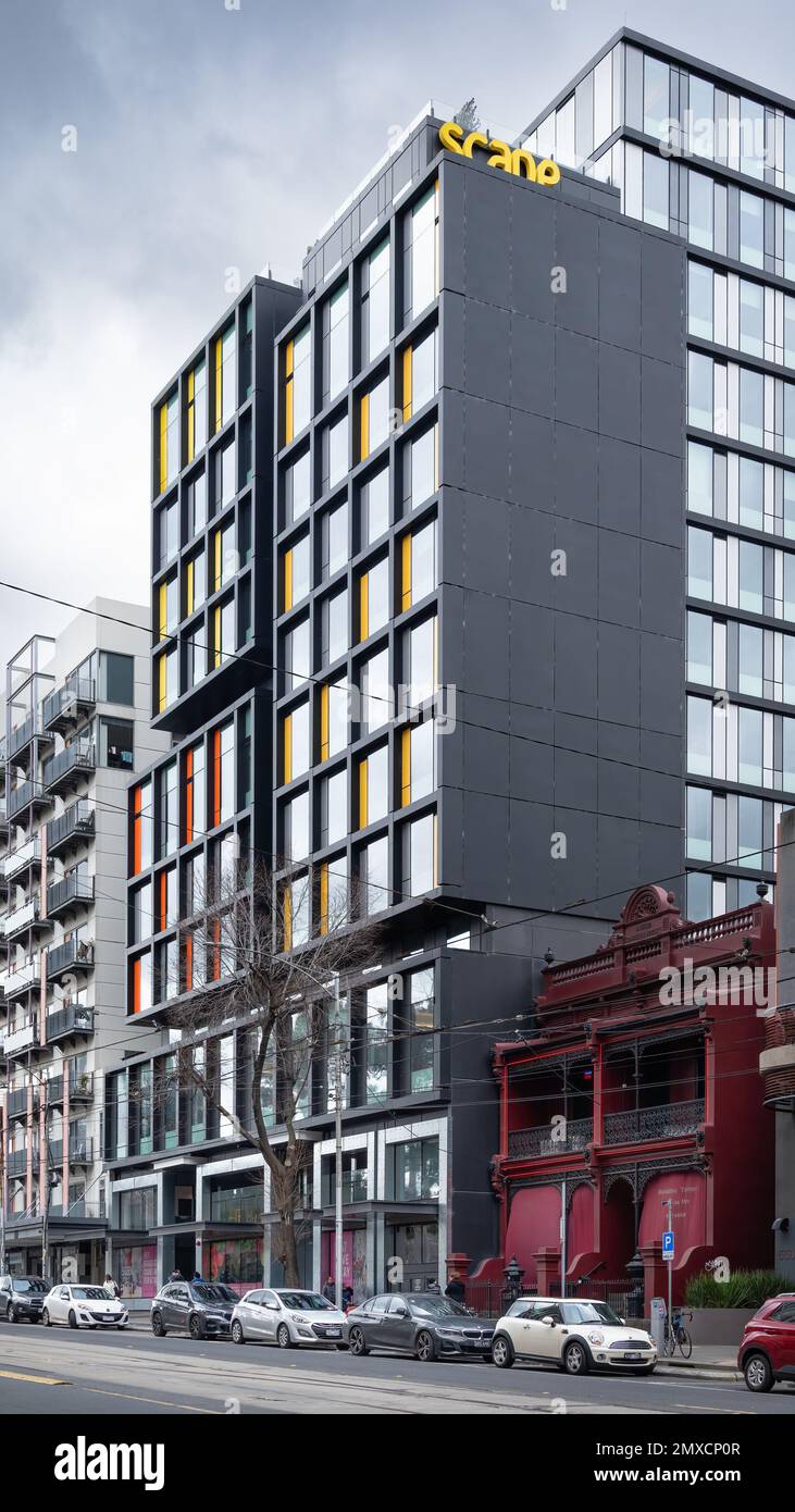 Melbourne, Victoria, Australie - logement étudiant Scape Carlton par Denton Corker Marshall Architects Banque D'Images