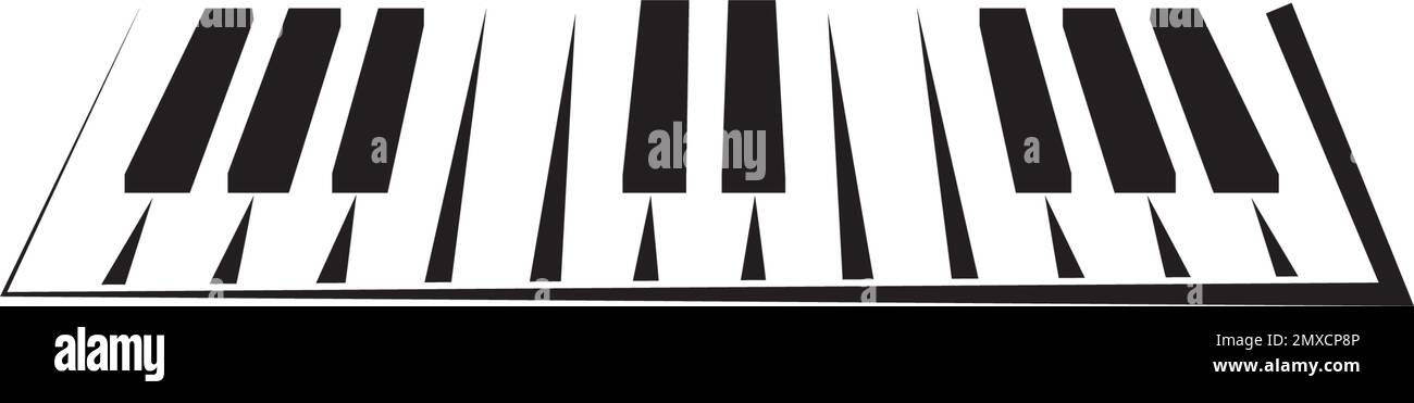 Dessin du logo d'illustration vectorielle d'icône de piano. Illustration de Vecteur