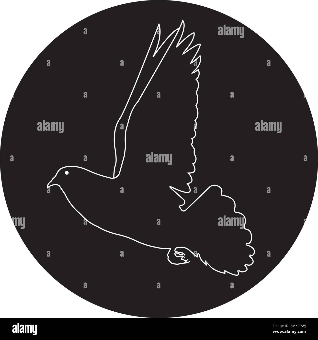 Motif d'illustration de l'icône représentant un vecteur de silhouette Pigeon Illustration de Vecteur