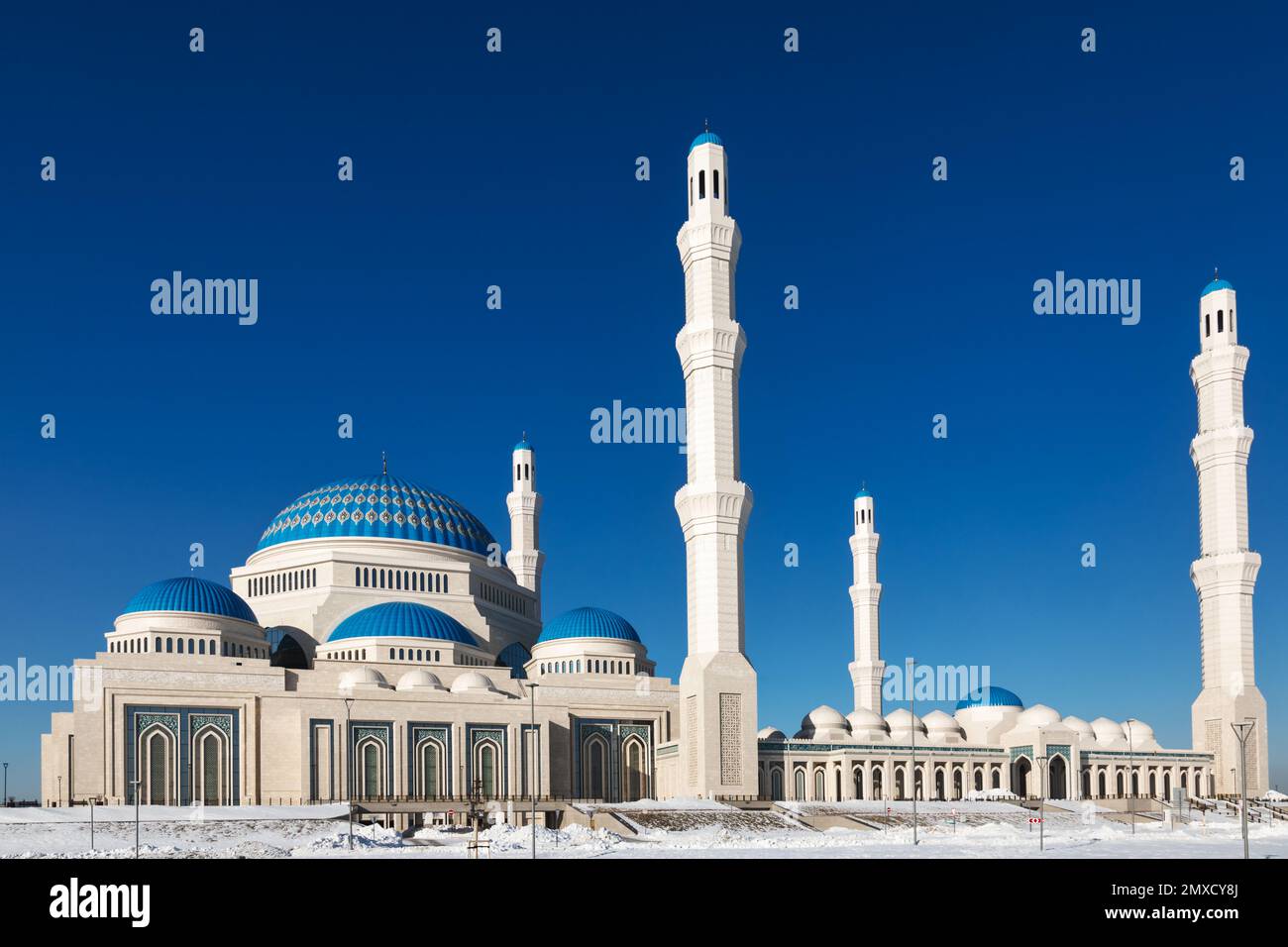 Grande mosquée d'Astana la plus grande mosquée d'Asie centrale et l'une des plus grandes au monde, Astana, Kazakhstan Banque D'Images