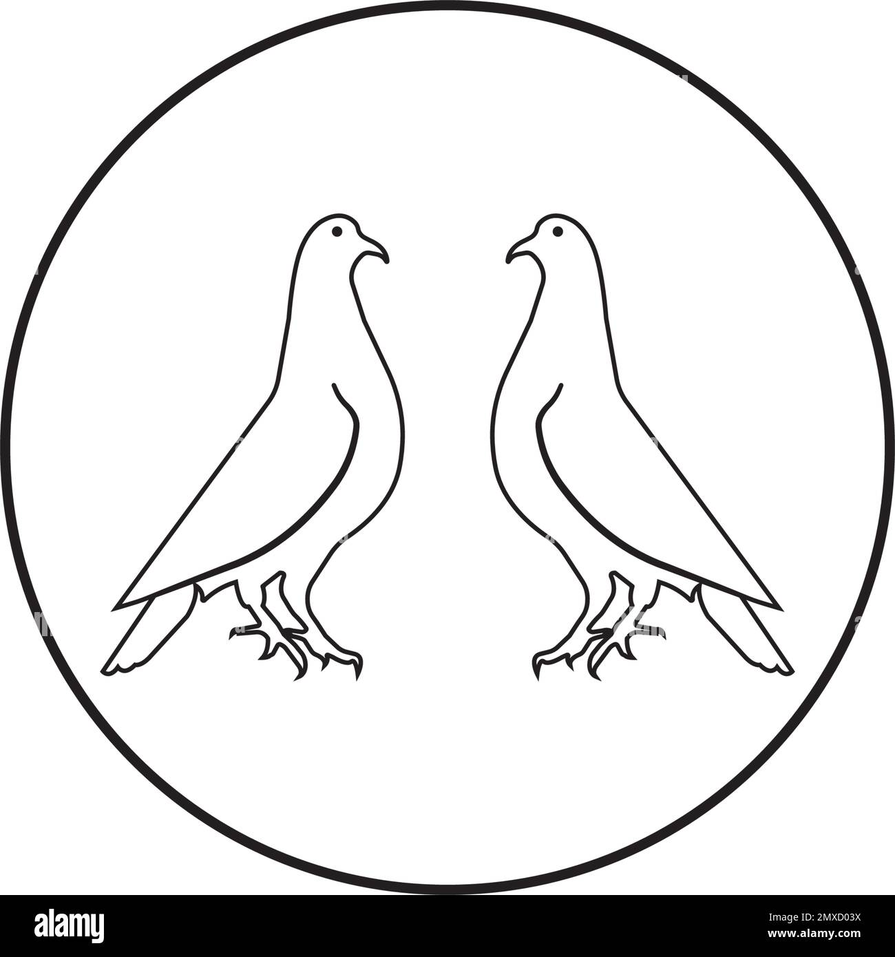 Motif d'illustration de l'icône représentant un vecteur de silhouette Pigeon Illustration de Vecteur