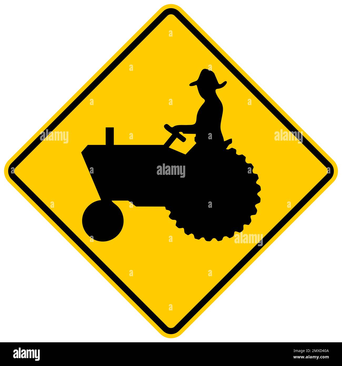 Panneau d'avertissement de l'équipement agricole Banque D'Images