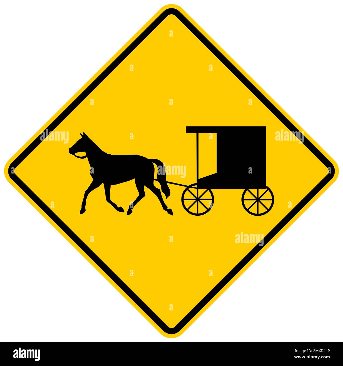 Signal d'avertissement de véhicule tiré par un cheval Banque D'Images Signal d'avertissement de véhicule tiré par un cheval Banque D'Images