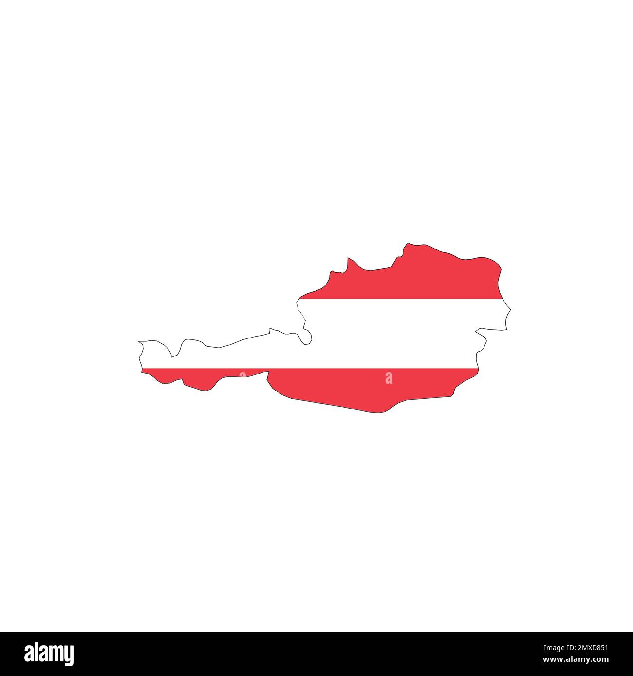 Drapeau national de l'Autriche en forme de carte de pays Illustration de Vecteur
