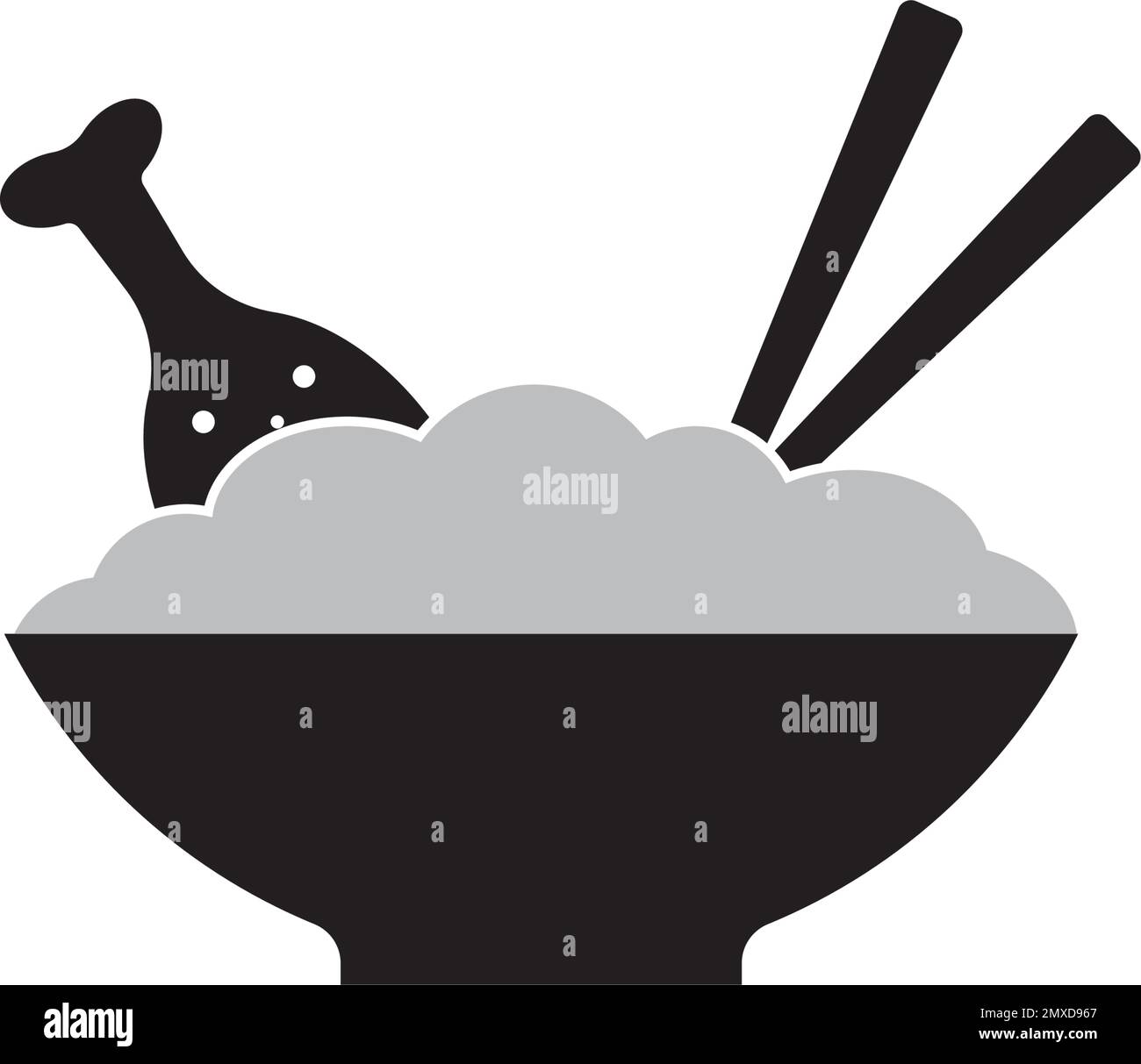 modèle de motif vectoriel d'icône de bol à riz Illustration de Vecteur