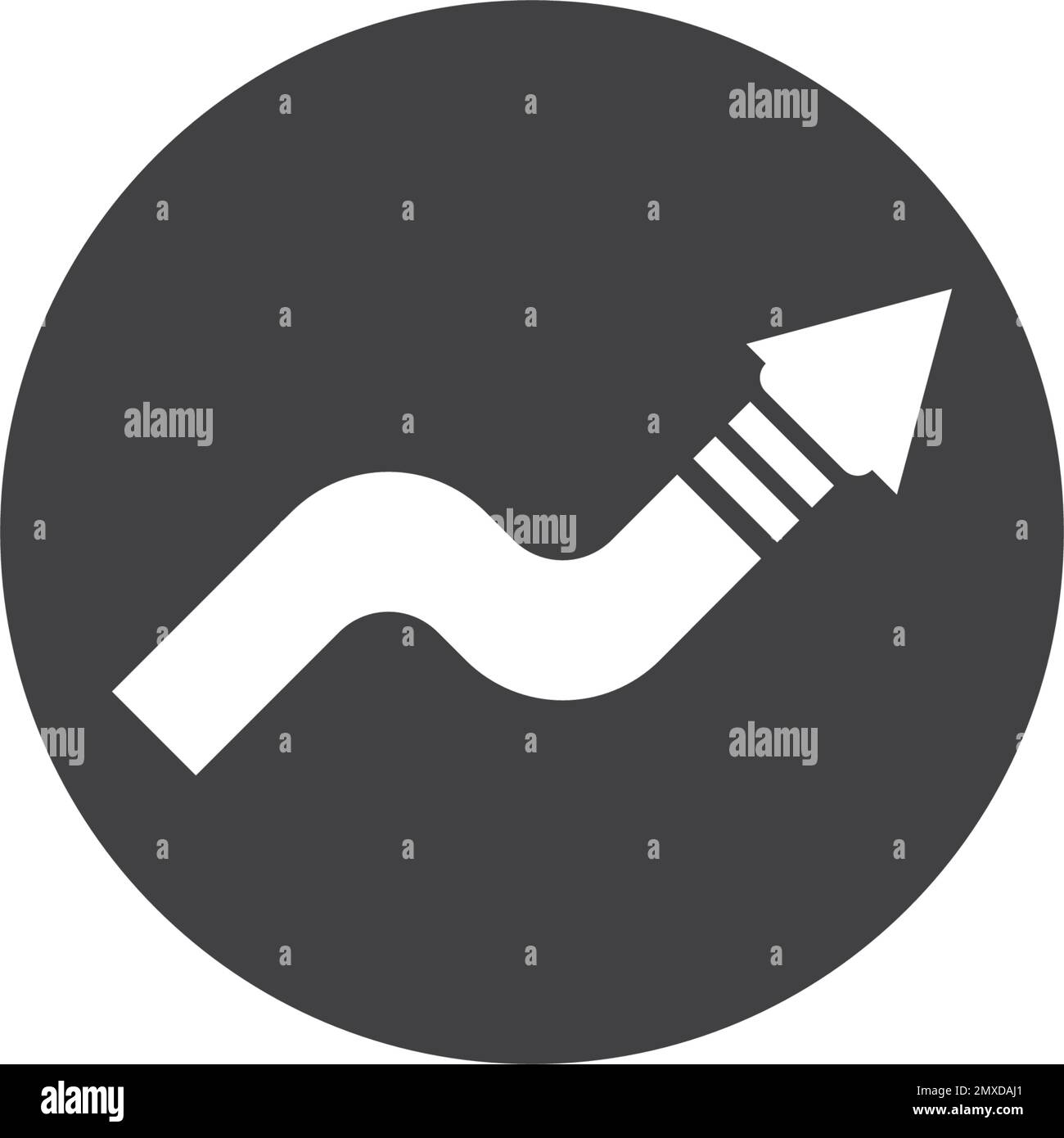 flèche grandir entreprise icône, simple succès graphique barres plate design graphisme infographie vecteur, application logo web bouton interface utilisateur ux eleme Illustration de Vecteur