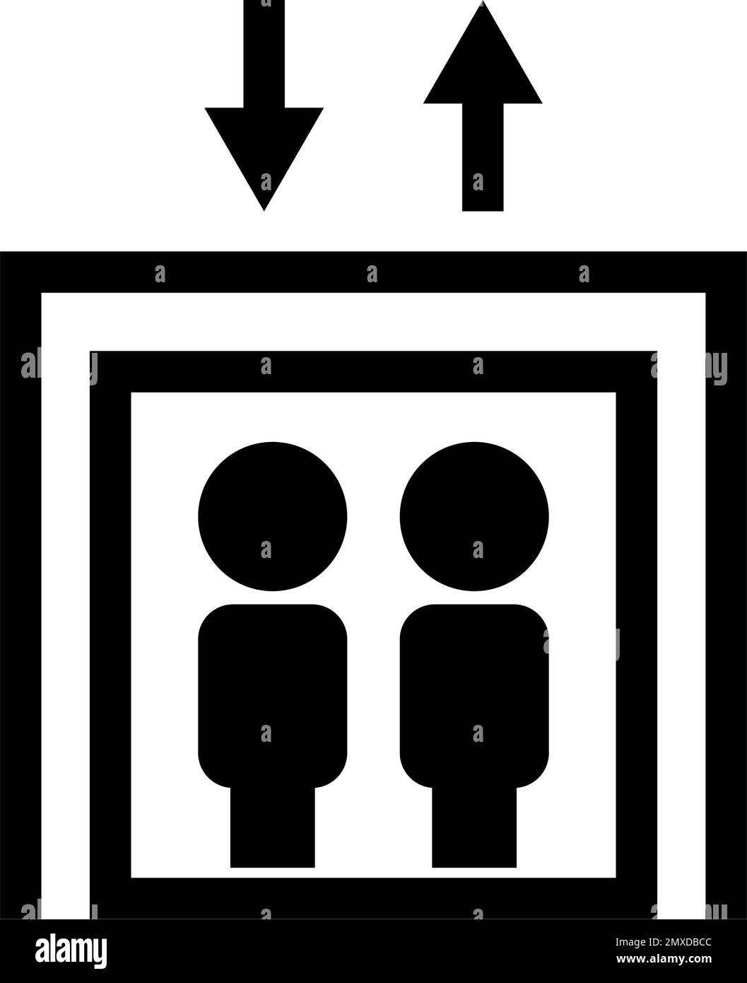 Pictogramme de l'ascenseur. Informations sur les installations. Vecteur modifiable. Illustration de Vecteur