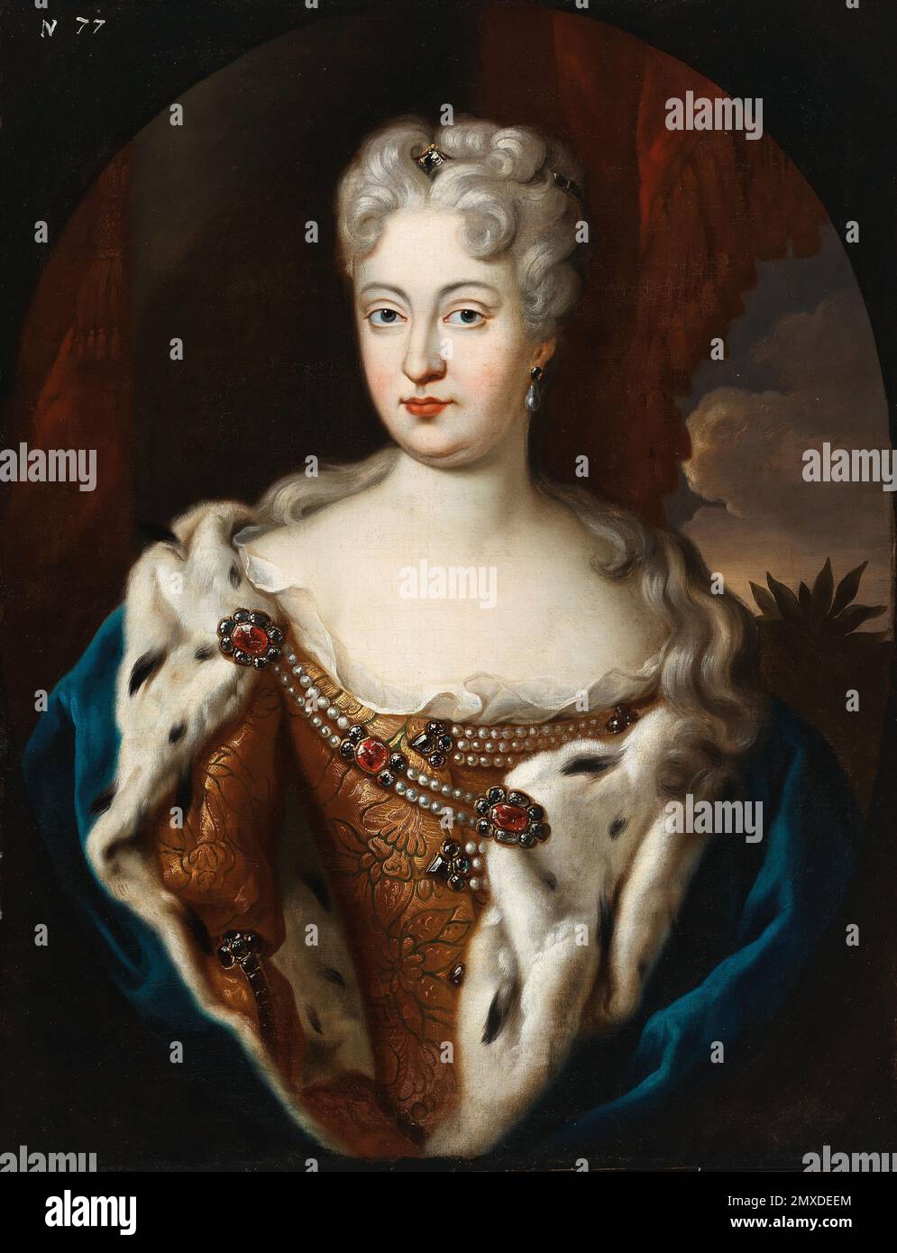 Portrait de Violante Beatrice de Bavière (1673-1731), Grand Princesse de Toscane. Musée : COLLECTION PRIVÉE. Auteur: GEORGE DESMAREES. Banque D'Images