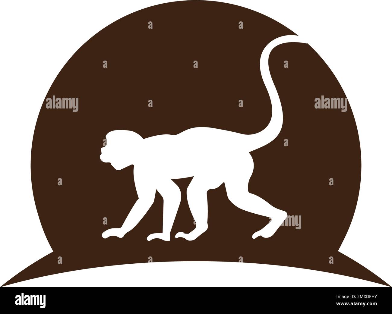 Logo singe illustration vectorielle conception plate. Illustration de Vecteur