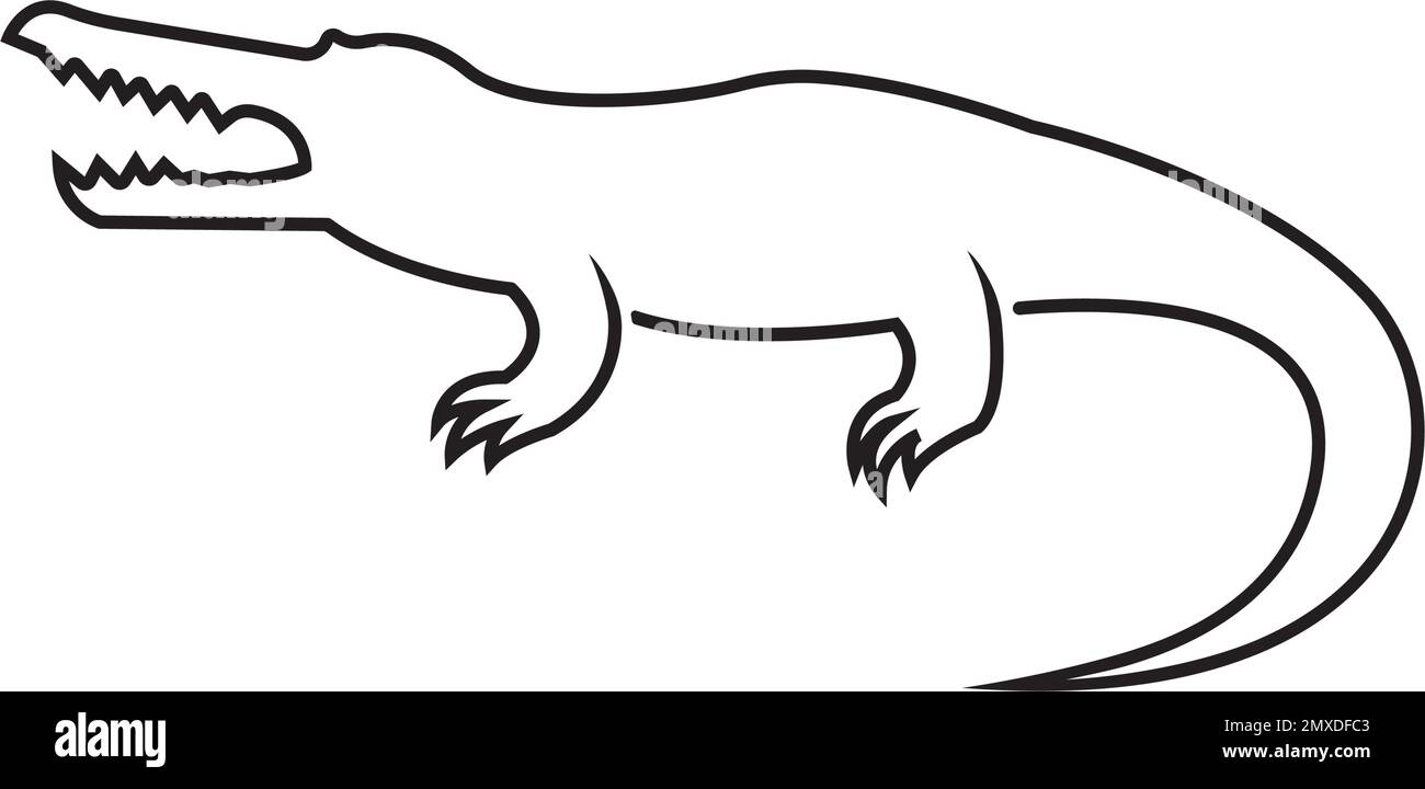 Motif icône crocodile silhouette vectorisé illustration logo. Illustration de Vecteur