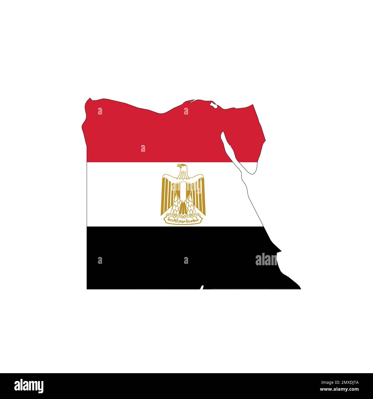 Drapeau national de l'Égypte en forme de carte de pays Image