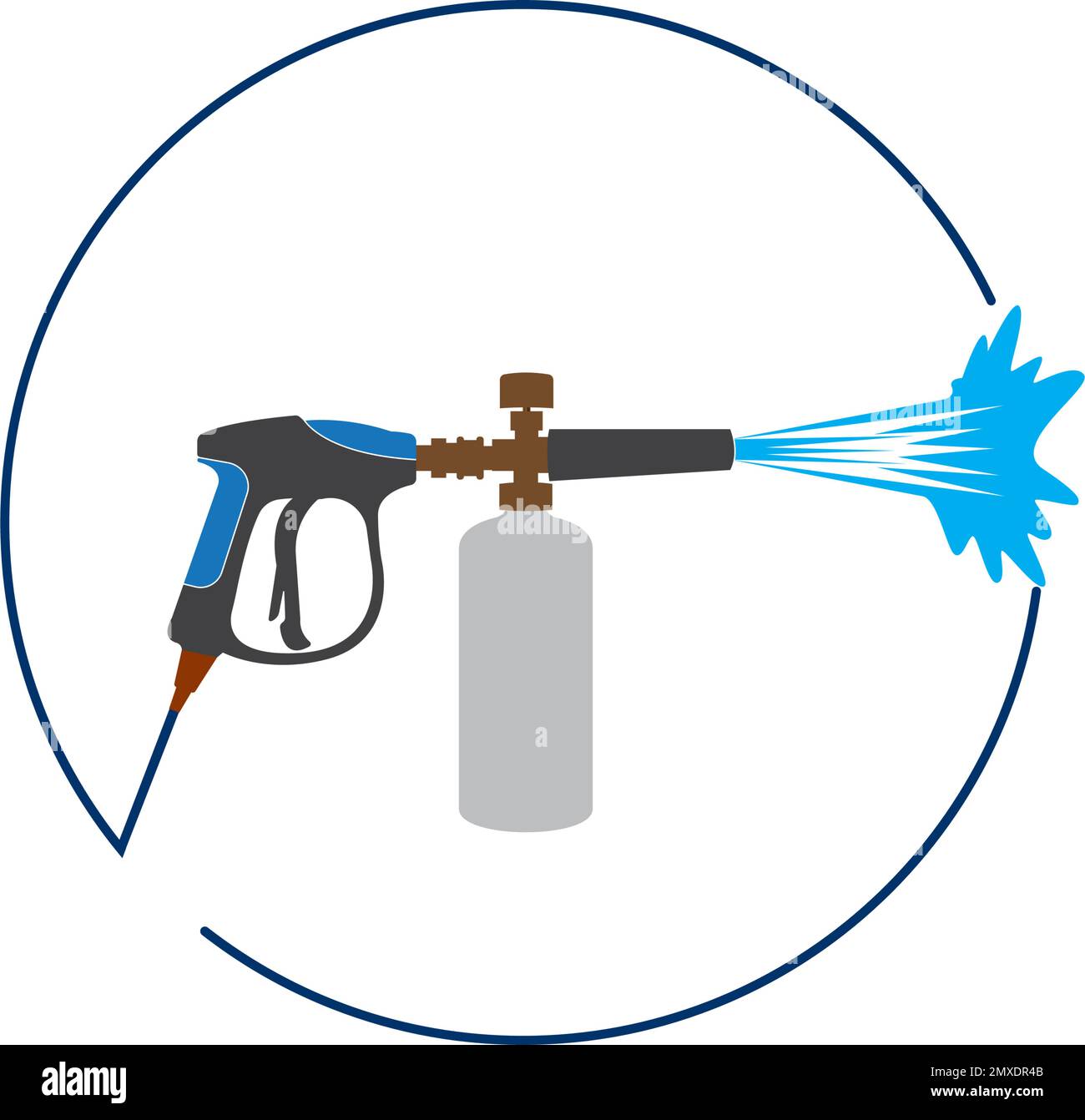 Modèle de logo de pistolet de lavage à pression. Nettoyage de la conception vectorielle. Illustration des outils Illustration de Vecteur