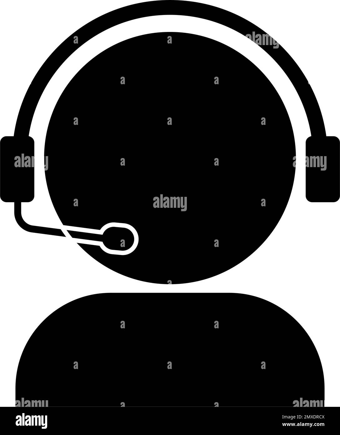 Icône de silhouette de personne du centre clients. Vecteur modifiable. Illustration de Vecteur