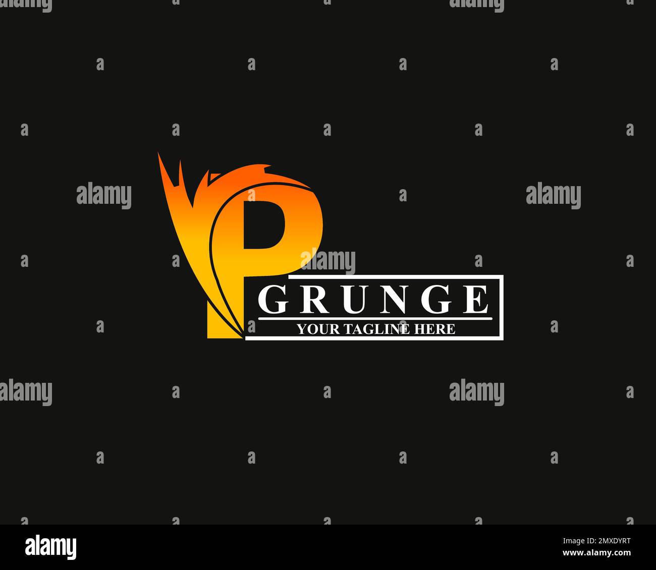 logo power thunder avec concept géométrique Illustration de Vecteur