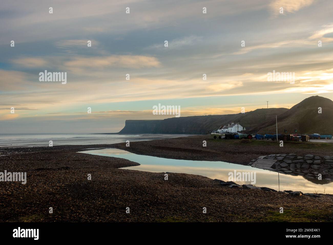 Saltburn-by-the-Sea en direction du sud vers les falaises et le Ship Inn. North Yorkshire, Royaume-Uni Banque D'Images