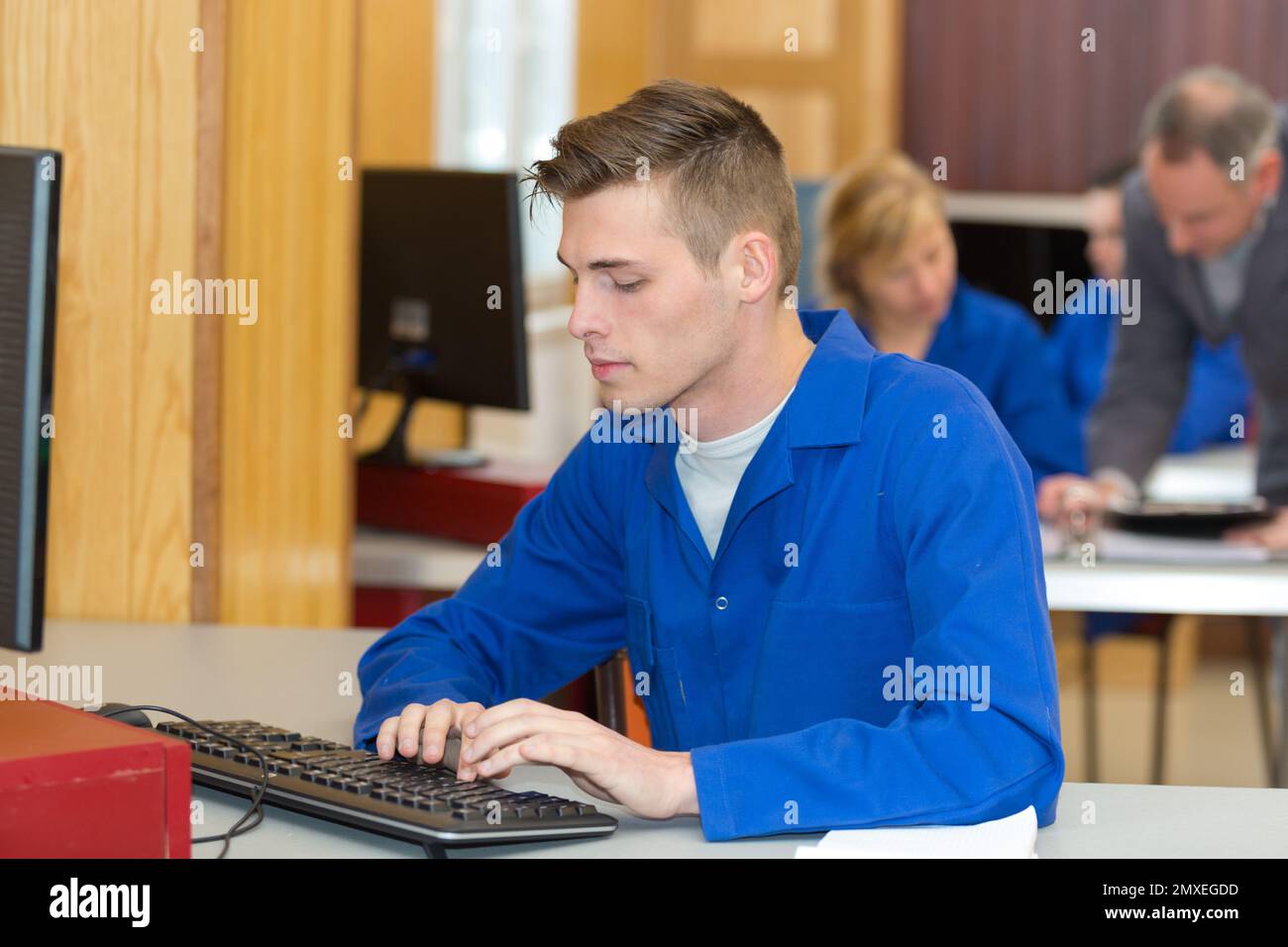 étudiant en cours d'informatique Banque D'Images